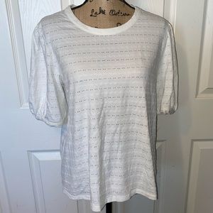 LC Lauren Conrad eyelet lace puff sleeve top